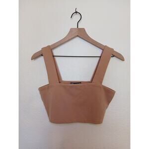 ZARA Women's Tan Crop Top, Size Medium